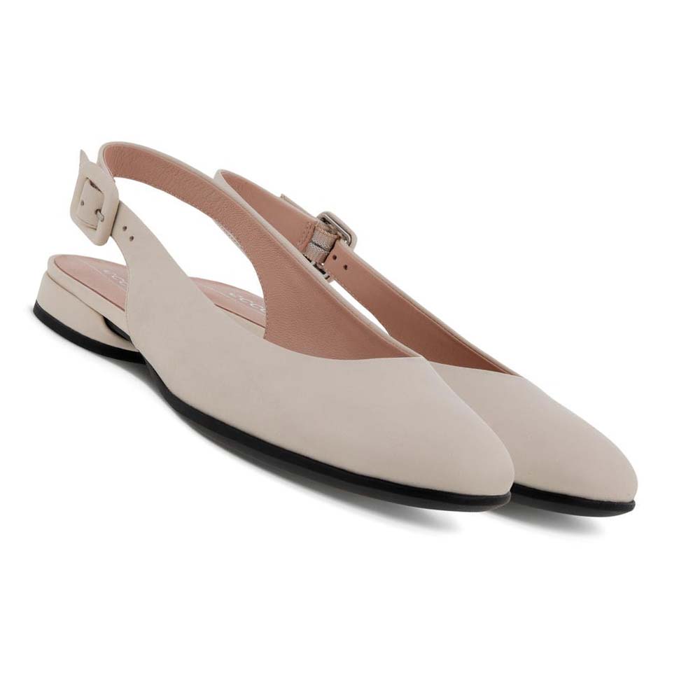 Women's Ecco Anine Sling-back Ballet Flats Beige | USA 5ILH